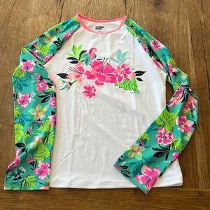 Lands End Long Sleeve rash guard/swim  Girls Top SZ 16 NEVER WORN!